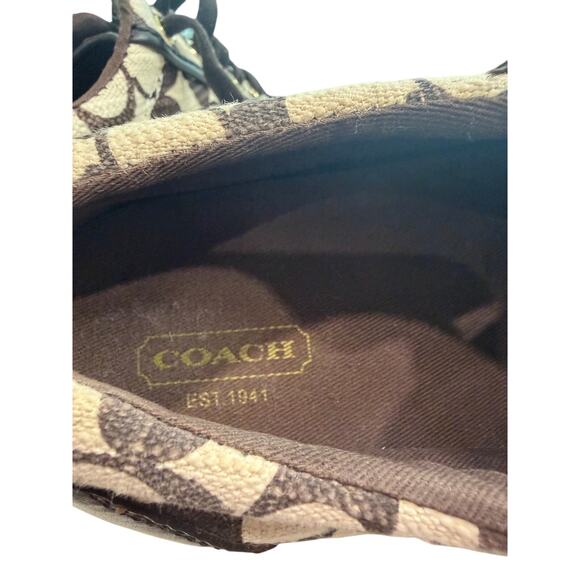 Coach Barrett Sneakers Women’s 9B Black/White Geometric Print Lace‑Up High‑Top - Picture 13 of 16